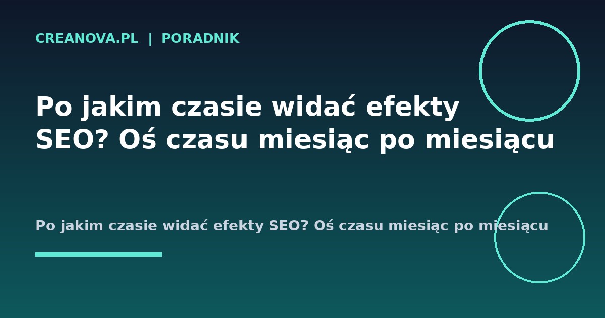Po&nbsp;jakim czasie widać efekty SEO? Oś&nbsp;czasu miesiąc po&nbsp;miesiącu